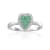 Emerald and Moissanite Sterling Silver Heart Shape Cluster Ring
