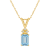 7x5mm Emerald Cut Aquamarine with Diamond Accents 14k Yellow Gold
Pendant With Chain