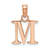 14k Rose Gold Polished Block Letter M Initial Pendant
