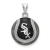 Rhodium Over Sterling Silver MLB LogoArt Chicago White Sox Enameled Pendant