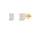 White Cubic Zirconia 14k Yellow Gold Studs With Velvet Gift Box 1.00ctw