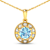 1.90ctw 14K Yellow Gold Aquamarine and White Diamond Pendant with 18
inch Cable Chain