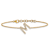 14k Yellow Gold Diamond Sideways Letter M Bracelet