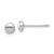 Rhodium Over 14k White Gold 4.5mm Polished Button Stud Earrings