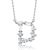 Initial D Mixed Cut CZ Pendant Necklace In Sterling Silver 18 Inch