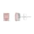 8x6mm Rectangular Octagonal Rose Quartz Rhodium Over Sterling Silver
Stud Earrings
