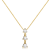 White Cubic Zirconia 14k Yellow Gold Pendant With Chain 0.20ctw
