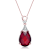 Ruby Color CZ Teardrop Pendant In 18K Rose Gold Over Sterling Silver