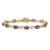 14K Two-tone Gold with Rhodium Over 14k Yellow Gold Amethyst and Diamond Bracelet