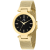 Roberto Bianci Women's Cristallo Black Dial, Yellow Stainless Steel mesh Watch