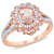 Morganite and Diamond 10K Rose Gold Floral Ring 0.88ctw