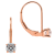 White Cubic Zirconia 14k Rose Gold Earrings With Velvet Gift Box 0.50ctw