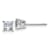 Rhodium Over 14K White Gold 3/4ct. 4.0mm Princess D E F Pure Light
Moissanite Earrings
