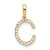 14k Yellow Gold Diamond Letter C Initial Pendant
