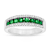 Emerald and Diamond 14k White Gold Band Ring 0.90ctw