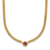 14K Yellow Gold Ruby Curb 18 inch Necklace