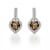 Brown Quartz Over Sterling Silver Rhodium Heart Drop Earrings