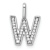 14K White Gold Diamond Letter W Initial Pendant