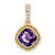10k Yellow Gold Beaded 0.73 cttw Cushion Amethyst and 0.21 cttw diamond Pendant