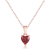 Garnet 14K Rose Gold Over Sterling Silver Heart Shape Pendant With Chain
