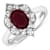 1.7ctw Red Ruby and Diamond 14K White Gold Halo Ring