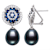 Black Cultured Freshwater Pearl With Cubic Zirconia Rhodium Over
Sterling Silver Earrings