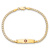 14k Yellow Gold Medical Soft Diamond Shape Red Enamel Curb Link ID Bracelet