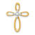 10k Yellow Gold and Rhodium Over 10k Yellow Gold Diamond Cross Chain
Slide Pendant