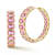 Rachel Zoe Pink CZ Bezel Set Inside-Out Eternity Hoops in 14K Gold Over
Sterling Silver