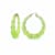 14K Yellow Gold Over Sterling Silver Bamboo Acrylic Hoops in Lime