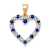 10k Yellow Gold and Rhodium Over 10k Yellow Gold Diamond and 0.5 cttw
Sapphire Heart Pendant