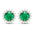 1.36ctw 14K Yellow Gold  Zambian Green Emerald and White Diamond Halo Earrings