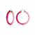 14K Yellow Gold Over Sterling Silver Painted Hoops in Ombre Pink