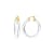 14K Yellow Gold Over Sterling Silver Thin Kate Acrylic Hoops in Clear