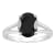 10x8mm Oval Black Onyx Rhodium Over Sterling Silver Ring