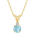 5mm Round Aquamarine with Diamond Accent 14k Yellow Gold Pendant With Chain
