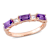 Amethyst and White Topaz 10K Rose Gold Semi-Eternity Ring 0.88ctw