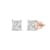 White Cubic Zirconia 14k Rose Gold Studs With Velvet Gift Box 4.00ctw