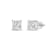 White Cubic Zirconia 14k White Gold Studs With Velvet Gift Box 4.00ctw