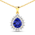 3.25ctw 14K Yellow Gold Tanzanite and White Diamond Pendant with 18 inch
Cable Chain