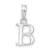Sterling Silver Polished Block Initial -B- Pendant
