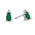 0.42ctw Pear Shaped Emerald and Diamond Earrings in 14k White Gold
