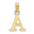 14k Yellow Gold Polished Block Letter A Initial Pendant