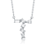 Initial T Mixed Cut CZ Pendant Necklace In Sterling Silver 18 Inch