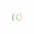 14K Yellow Gold Over Sterling Silver Enamel Huggie Hoops in Turquoise Color