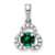 Rhodium Over 10k White Gold 0.38 cttw Lab Created Green Emerald May
Birthstone and Diamond Pendant