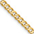 14k Yellow Gold 2.9mm Solid Flat Beveled Curb 16 Inch Chain