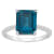 10x8mm Emerald Cut London Blue Topaz and 1/10 ctw Diamond Rhodium Over
Sterling Silver Ring
