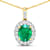 2.15ctw 14K Yellow Gold Zambian Emerald and White Diamond Pendant with
18 inch Cable Chain