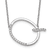 Rhodium Over 14k White Gold Sideways Diamond Initial Q Pendant Cable
Link 18 Inch Necklace